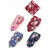 Floral Ties for Men Flower Print Slim Cotton Tie Skinny Necktie Pocket Square Set for Parties
