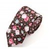 Floral Ties for Men Flower Print Slim Cotton Tie Skinny Necktie Pocket Square Set for Parties