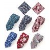 Floral Ties for Men Flower Print Slim Cotton Tie Skinny Necktie Pocket Square Set for Parties