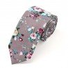 Floral Ties for Men Flower Print Slim Cotton Tie Skinny Necktie Pocket Square Set for Parties
