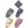 Floral Ties for Men Flower Print Slim Cotton Tie Skinny Necktie Pocket Square Set for Parties