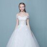 New style word wedding dress 2021 new Korean bride married slender tail neat factory direct sales