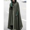 Women Casual Hooded Loose Cape Jacket Coats Cloak