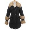 Casual Women Hooded Long Outwear Fur Collar Long Sleeve Jacket Coats