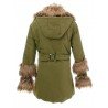Casual Women Hooded Long Outwear Fur Collar Long Sleeve Jacket Coats