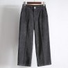Student corduroy wide leg elastic waist straight pants