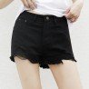 Rhinestone pocket black hole burr wild denim shorts hot pants