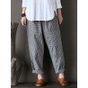 Women Stripe Elastic Waist Casual Loose Harem Pants