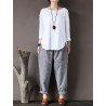 Women Stripe Elastic Waist Casual Loose Harem Pants