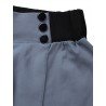 Women Slim Stretchy Button Patchwork Casual Pencil Trousers
