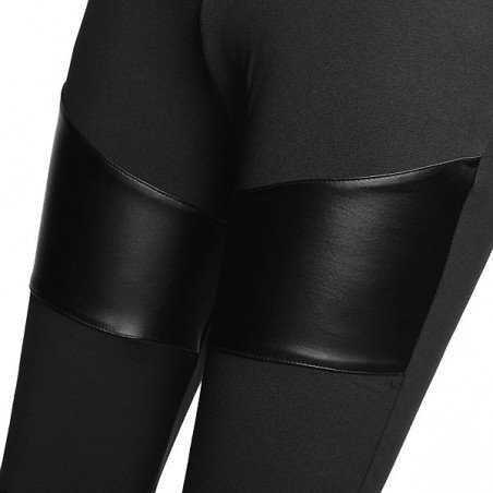 Zanzea Inferior Smooth Splicing PU Boots Pants Leggins