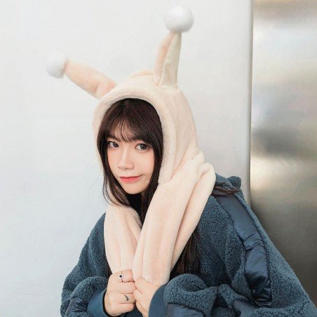 Winter hat long ears will move the net red vibrating the same paragraph adult children thickening cute plush airbag cap new