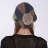 Women Patch Pleated Acrylic Cap Stuffed Hand-woven Knit Thick Folds Warm Outdoor Wool Cute Hair Ball Hat