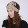 Women Patch Pleated Acrylic Cap Stuffed Hand-woven Knit Thick Folds Warm Outdoor Wool Cute Hair Ball Hat