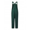 Corduroy Sleeveless Loose Button Causal Side Pocket Jumpsuit For Women