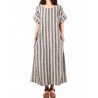 Vertical Striped Dress O-neck Short Sleeves Dresses