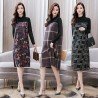 Lattice fashion trend stitching temperament medium-length loose spring dress 2021