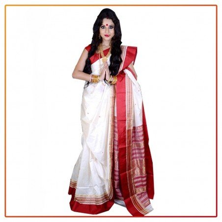 Murshidabad Garad Silk Durga Puja Celebration Original Saree 001