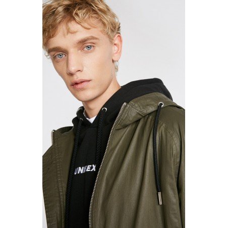 Printed hooded jacket cotton jacket