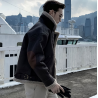 South Korean Jacket Black deerskin cashmere lamb hair short locomotive coat men''s autumn and winter thickening