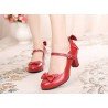 Bowknot single shoes with round head