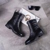 2021 new autumn and winter boots leather boots Martin front zipper in winter with thick velvet ladies boots tube