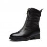 2021 new autumn and winter boots leather boots Martin front zipper in winter with thick velvet ladies boots tube