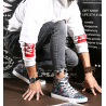 Men's autumn and winter trend shoes men's pull back printed casual shoes street hip hop high-top soft canvas shoes