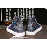 Men's autumn and winter trend shoes men's pull back printed casual shoes street hip hop high-top soft canvas shoes