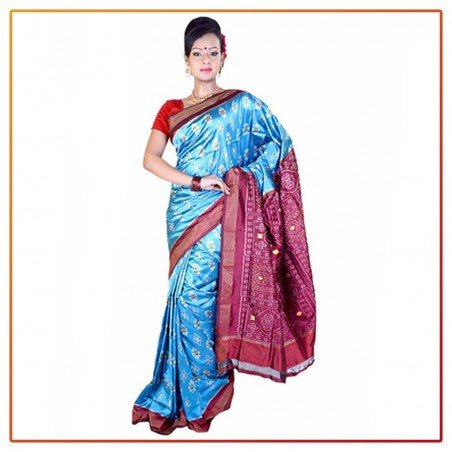 Murshidabad Silk Ikkat Original Saree 027
