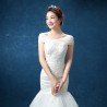 Wholesale fashion one word, shoulder lace, fishtail Tail Han bride married 2021 new wedding dress D95