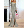 Europe and the United States one shoulder asymmetric sparkling crystal long dress skirt dress