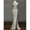 Europe and the United States one shoulder asymmetric sparkling crystal long dress skirt dress