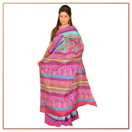 Murshidabad Silk Printed Saree 060