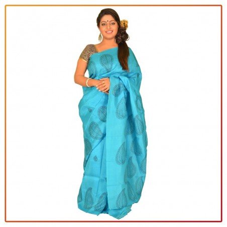 Murshidabad Silk Printed Saree 066