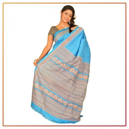 Murshidabad Silk Printed Saree 069