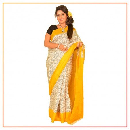 Murshidabad Silk Printed Saree 072