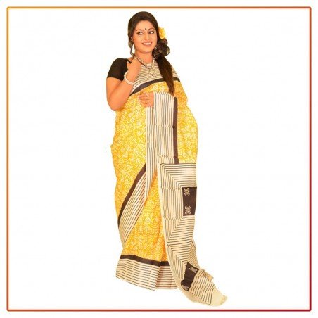 Murshidabad Silk Printed Saree 074