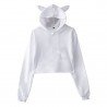 Women's Cat Ear Hooded Short-Sleeved Sweater