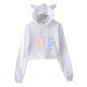 Women's Cat Ear Hooded Short-Sleeved Sweater