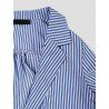 Casual Women Turndown Collar Adjustable Sleeve Side Split Striped Shirt Dresses
