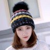 Wool ball warm knitted hat
