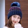 Wool ball warm knitted hat
