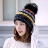 Wool ball warm knitted hat