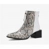 Square boots with metal trim