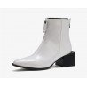 Square boots with metal trim